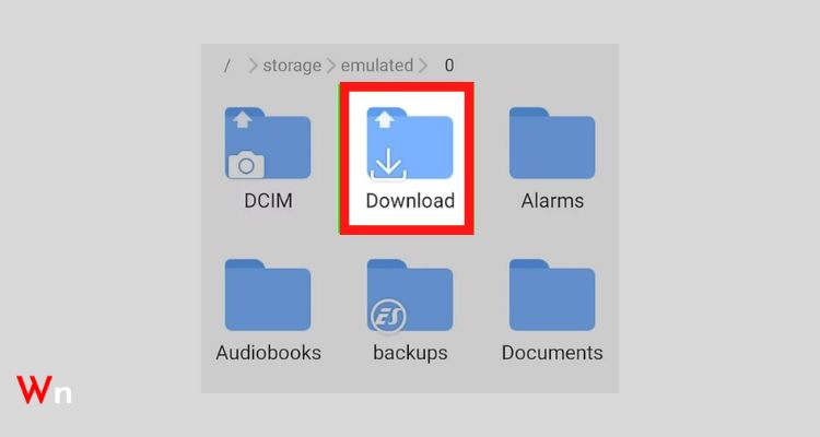 Tap on the “Download folder.”