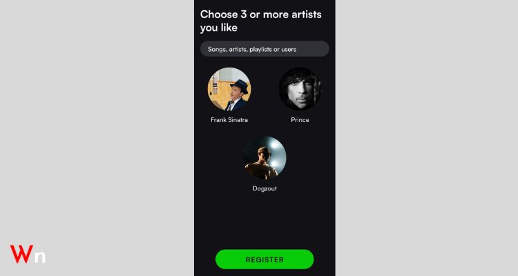 Choose artists