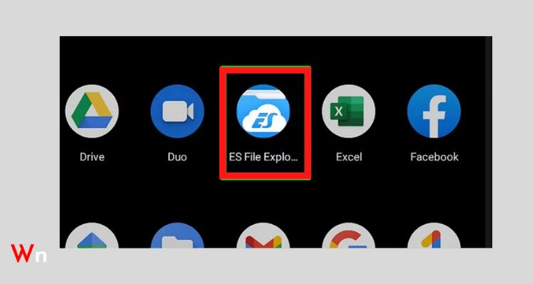 Tap on the “ES File Manager app icon” in the app drawer to open “ES File Explorer”.