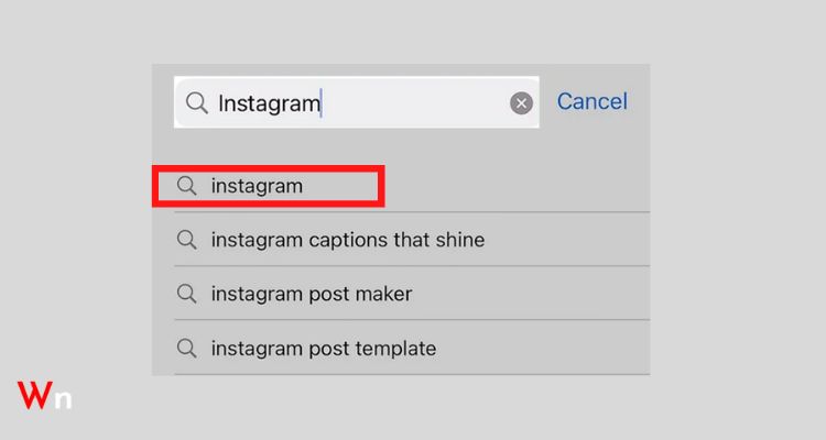 Type in “Instagram” in the search bar of the App Store.
