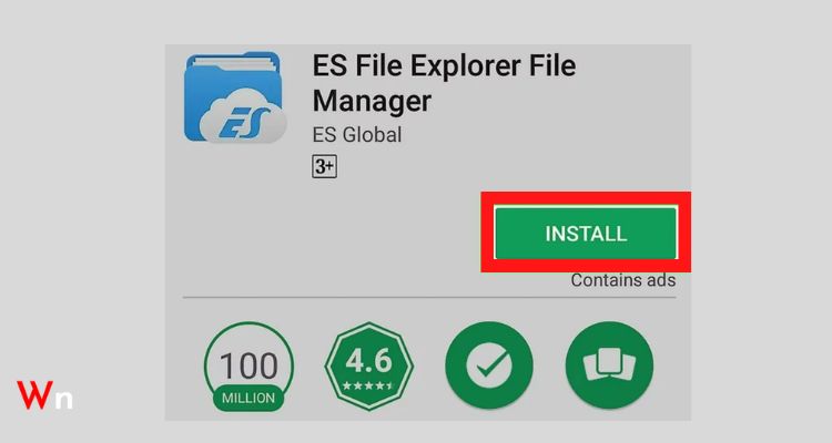 Tap “Install” to get the ES File Explorer app.